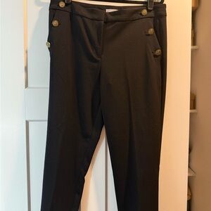 LOFT Black Button-Detail Pants